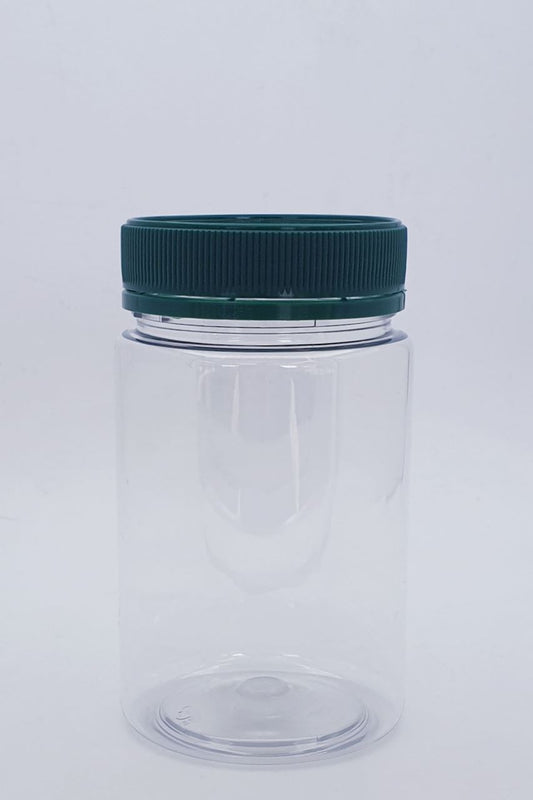 400ml Round Clear PET Jar - 75 Jars and Lids Per Carton