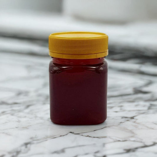250gm Jar of Honey - 200ml Square Clear PET Plastic Jar