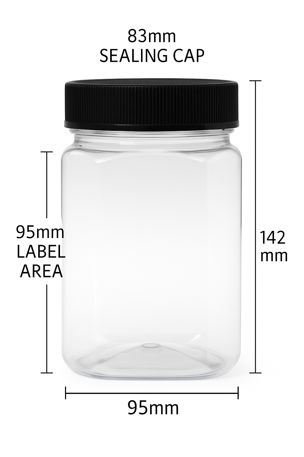 750ml Hexagonal Clear PET TE ipu W/Upi - 40 ipu me nga tapoi mo ia kaata