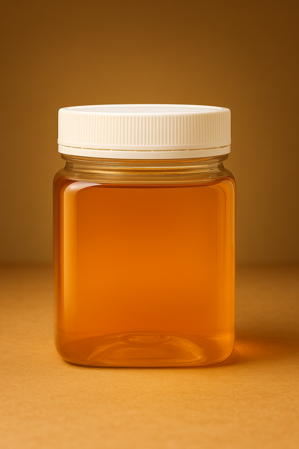 750ml square PET honey jar with white sealing cap – food-grade packaging for beekeepers and honey producers
