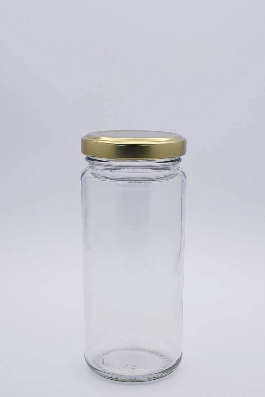 250ml Tall Round Glass Jar with 53mm Twist Cap - 60 Jars and Caps Per Carton - Unit Cost $1.05c each (Jar/Capcombo)