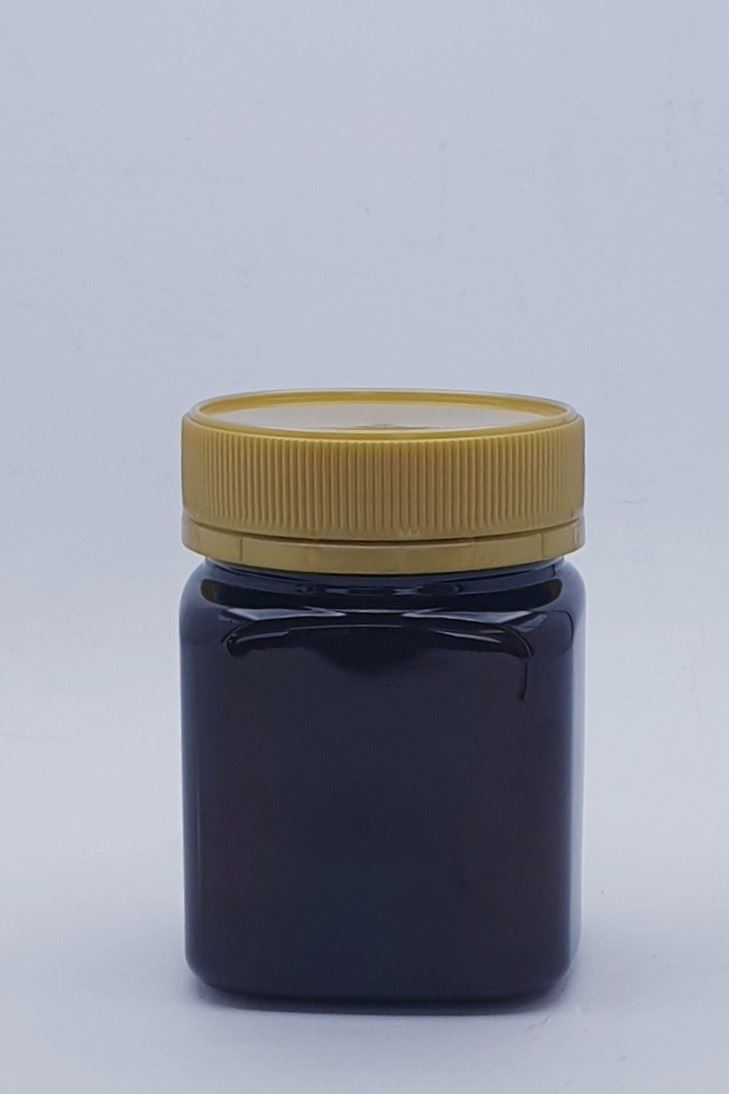 200ml Square Amber  PET TE Jar W/Lid - 125 Jars and Lids Per Carton