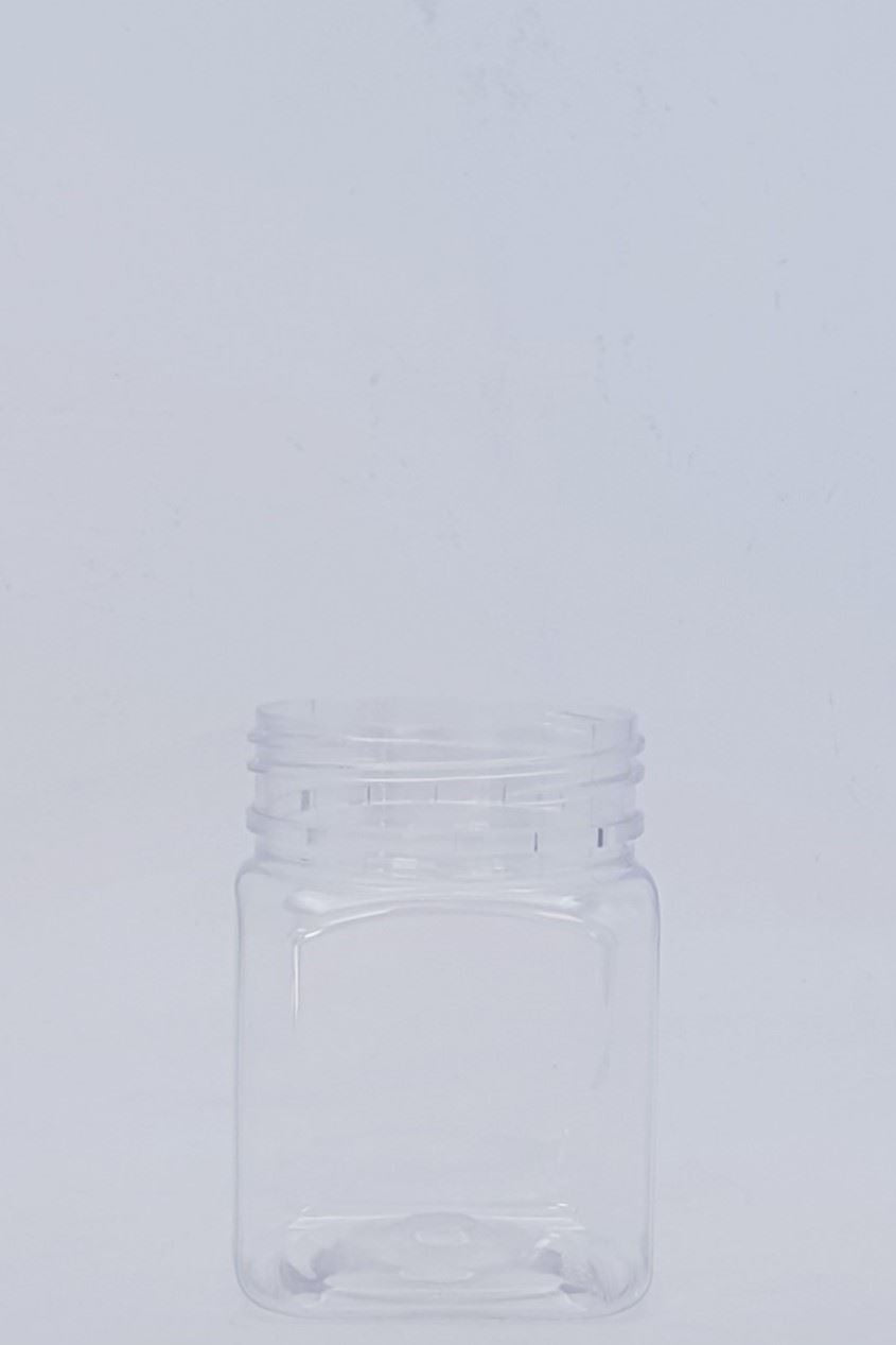 200ml square clear PET Plastic Jar without lid