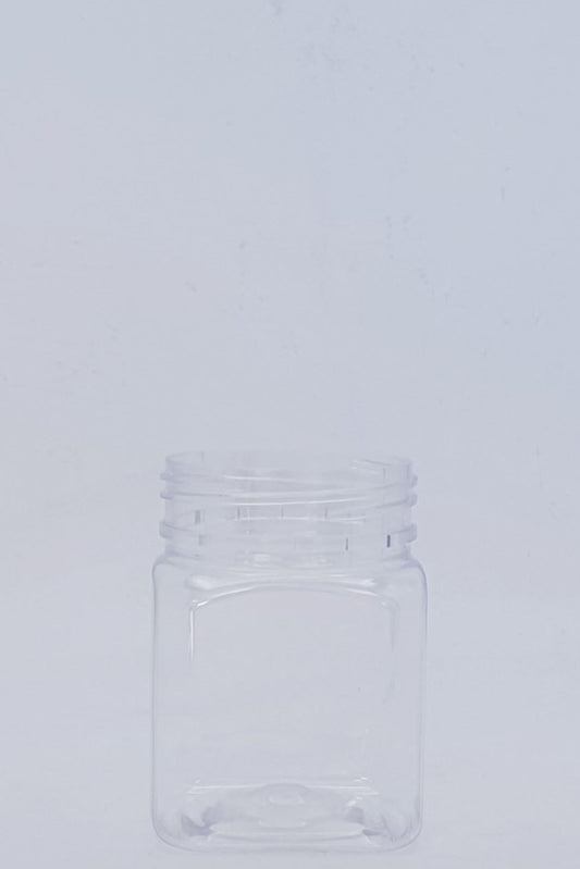 200ml square clear PET Plastic Jar without lid