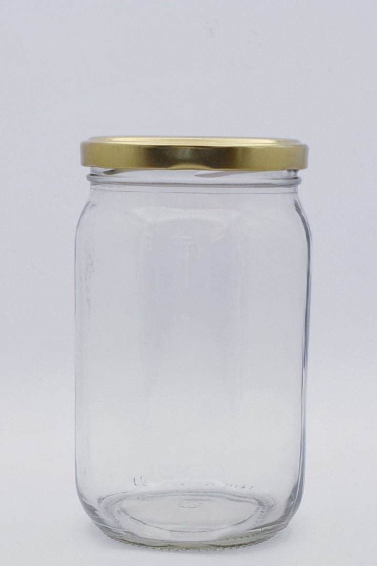 700ml Round  Glass Jar With 82mm Twist Cap  - 24 Jars and Caps Per Carton