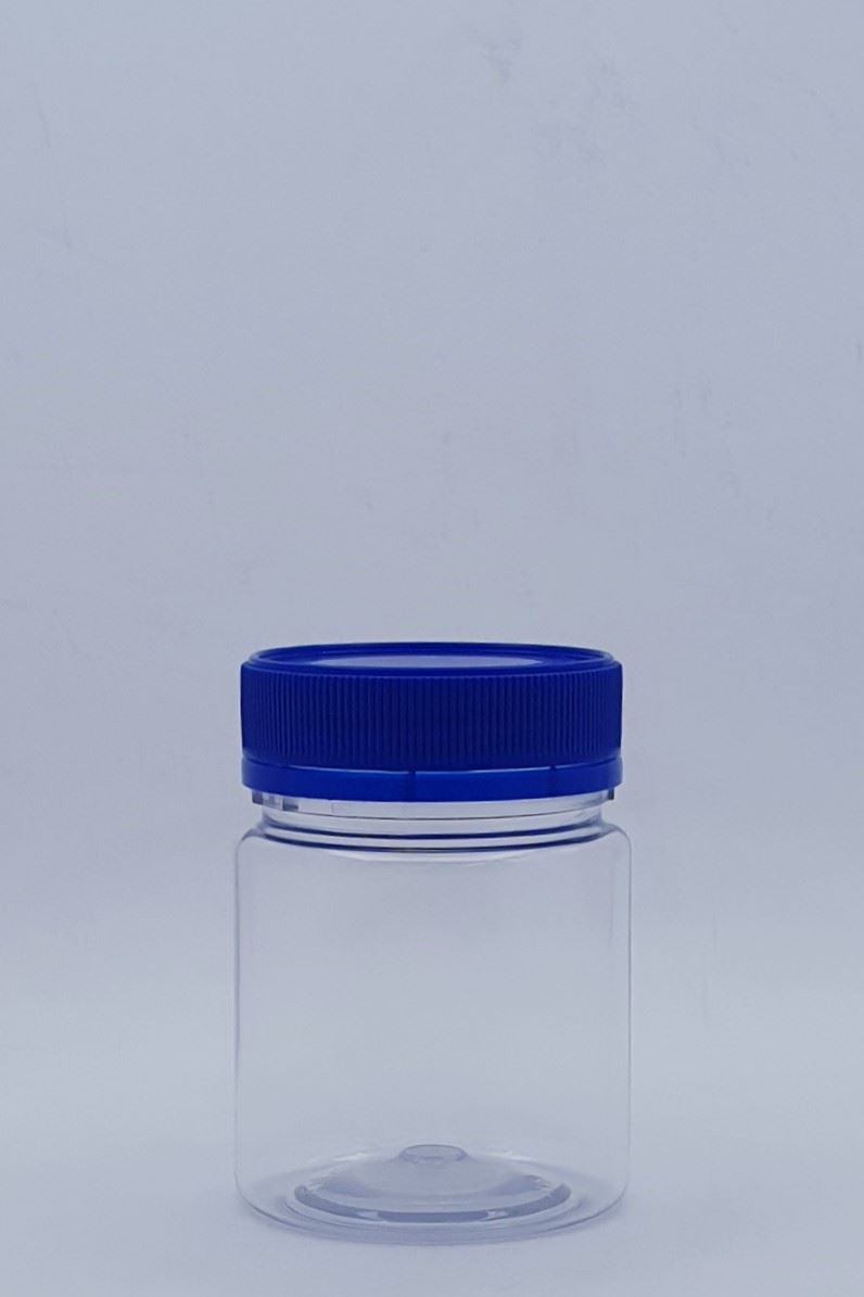 200ml Round Clear PET Jar W/Lid - 125 Jars and Lids Per Carton