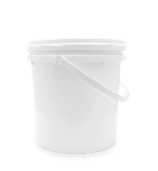 10 Litre Round White Top Pail and Lid with Handle- PLEASE RING TO ORDER - $11.51 Ea (Pail/Lidcombo)