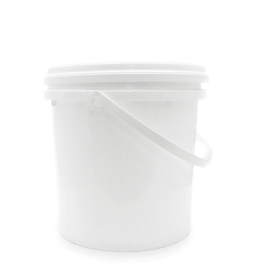 10 Litre Round White Top Pail and Lid with Handle- PLEASE RING TO ORDER - $11.51 Ea (Pail/Lidcombo)