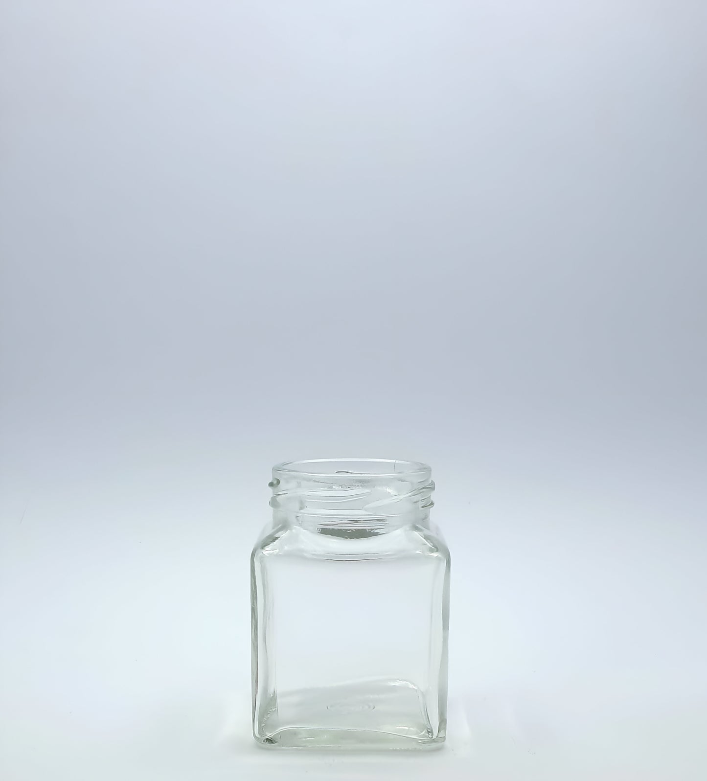 110 (150gm) Glass Square Clear Jar without a cap