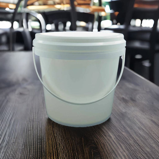 4 Litre Round White Top Pail and Lid - PLEASE RING TO ORDER