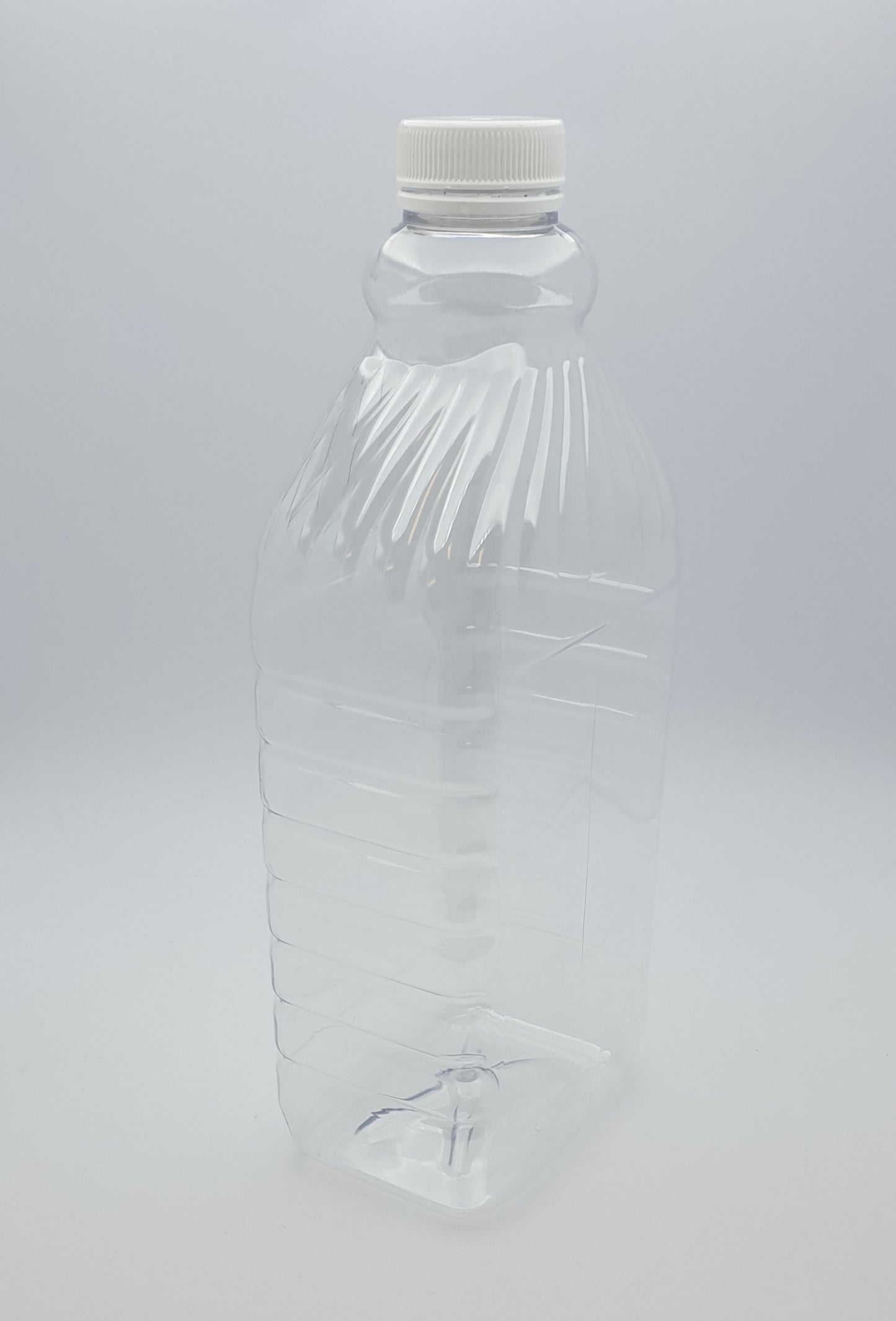 2L Cordial PET Swirl Top Bottle with White Cap - $1.14c per unit (Bottle/Capcombo) - 18 per carton
