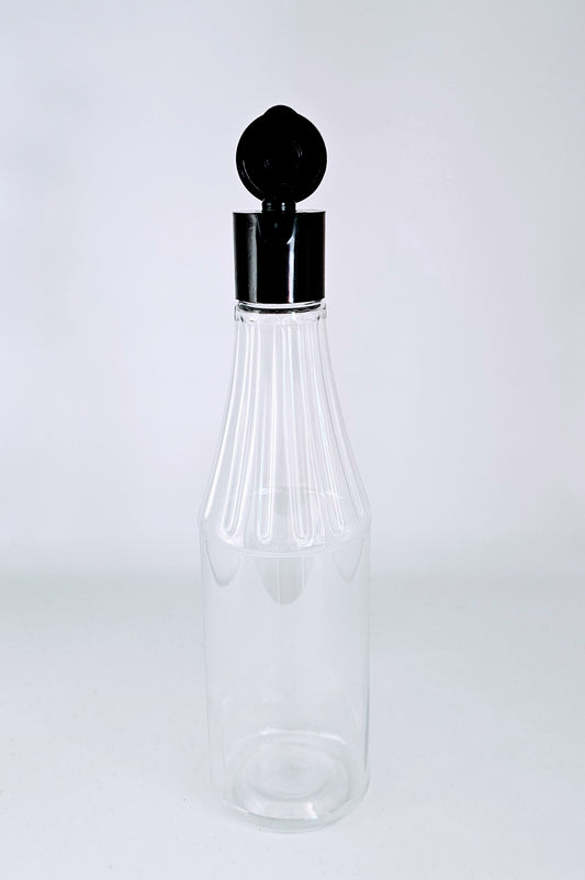 300ml plastic condiment bottle with black flip lid Croftpak NZ