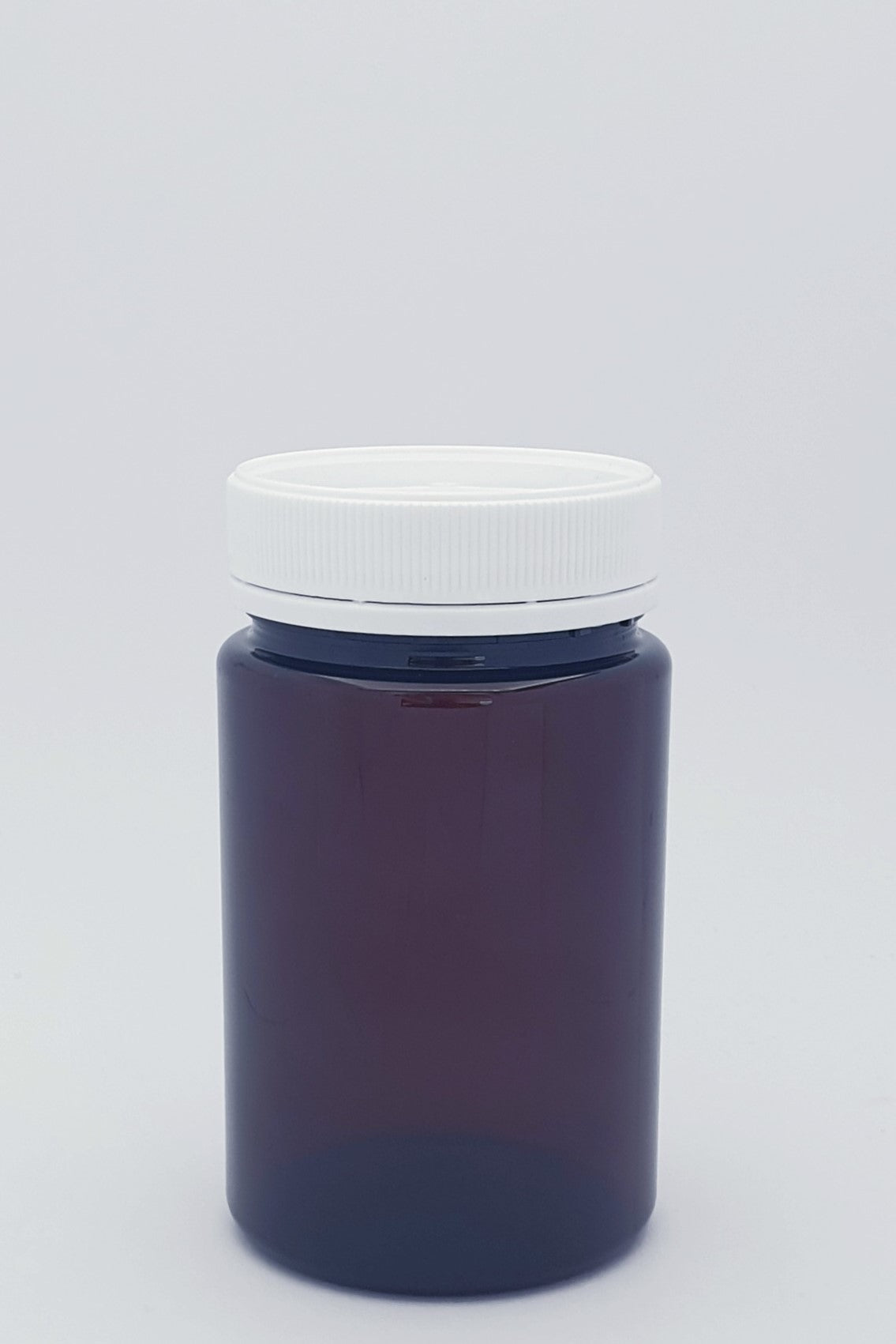 400ml Round Amber PET Jar W/Lid - 75 Jars and Lids Per Carton