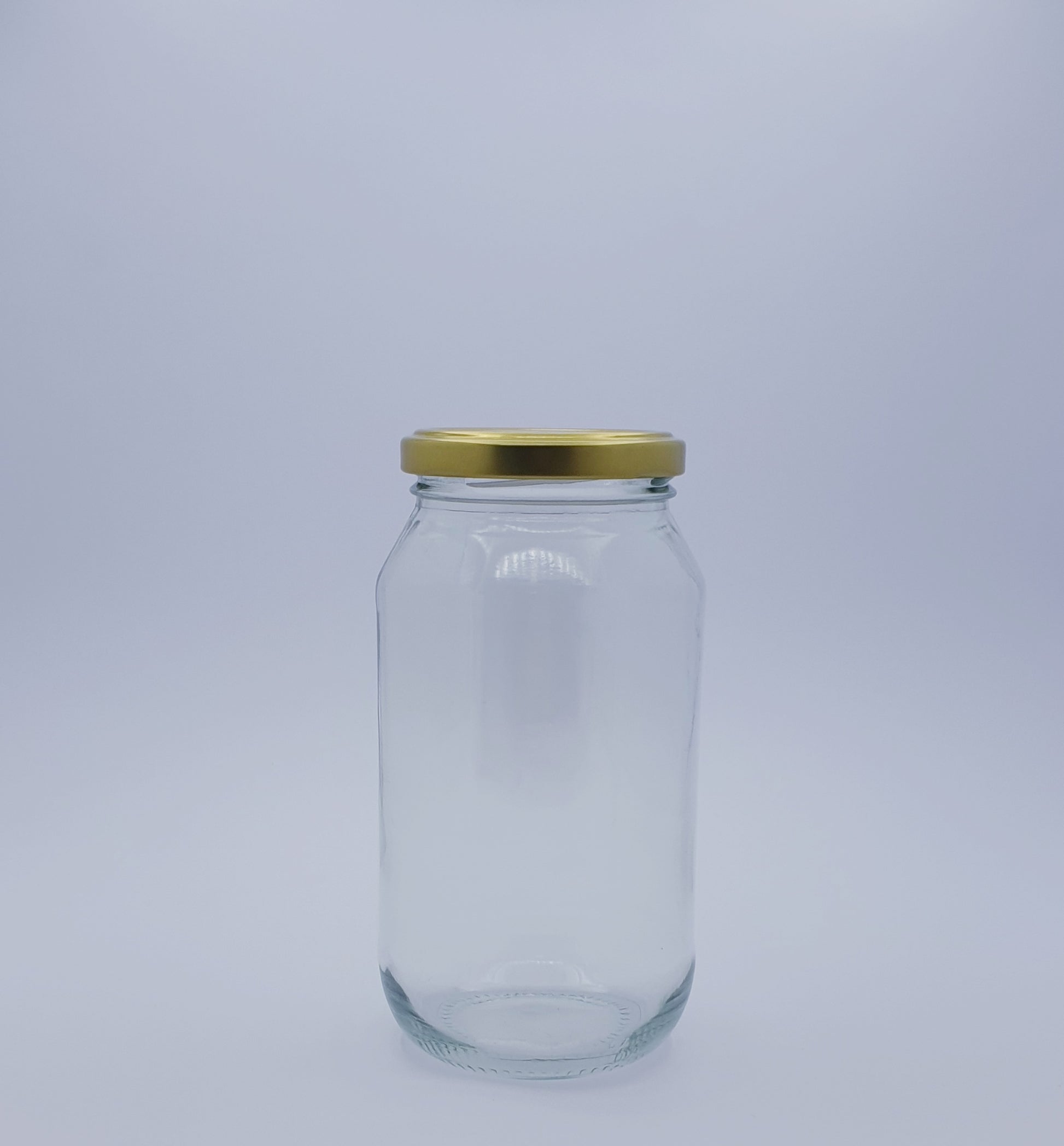 500ml (700gm) Round Glass Jar with a 63mm Gold Twist Cap