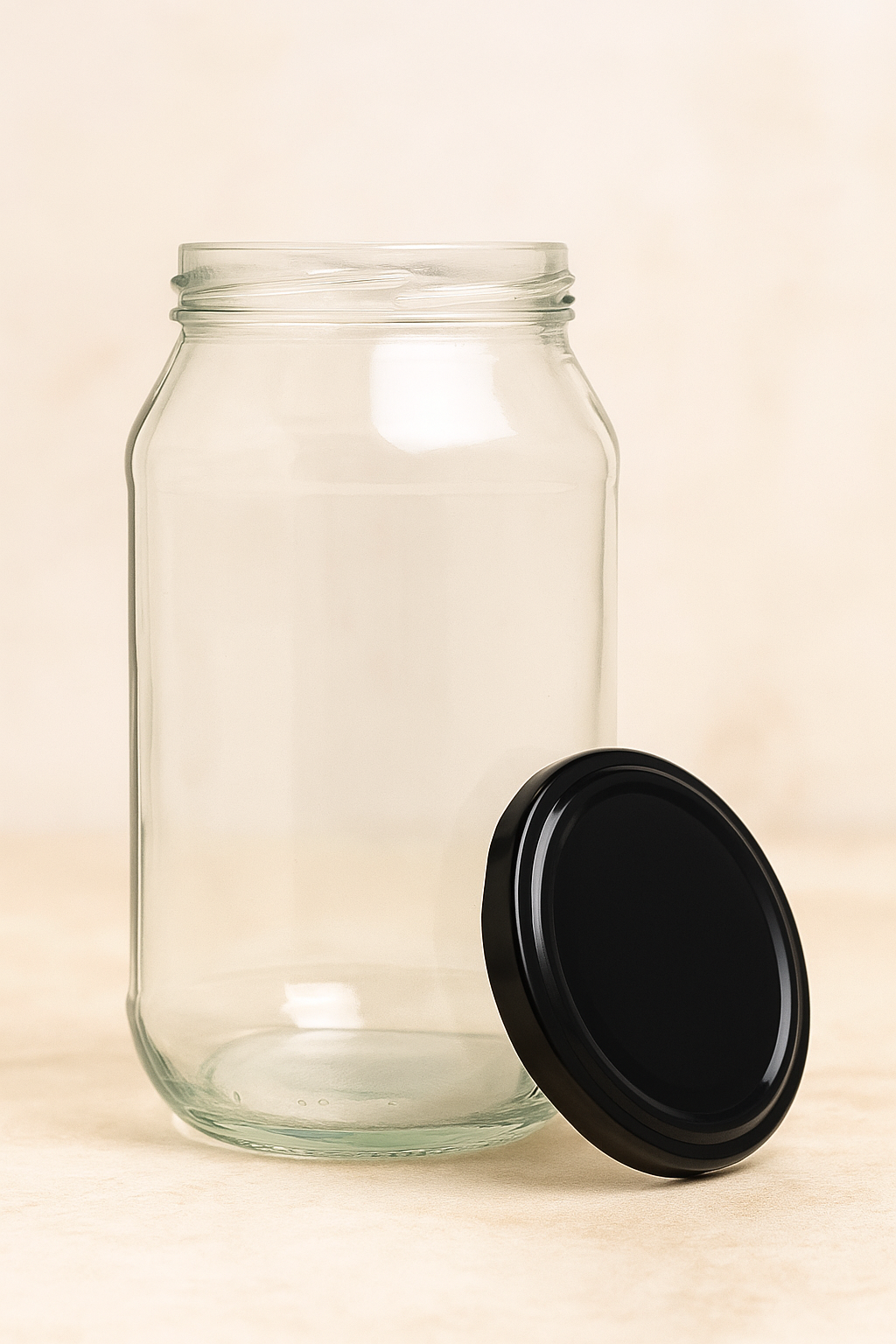 500ml Round Glass Jar With 63mm Twist Cap – 30 Jars and Lids Per Carton